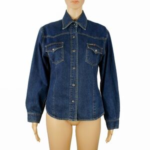 Vintage 90s Western Inspired Chambray Lightweight Denim Jean Jacket